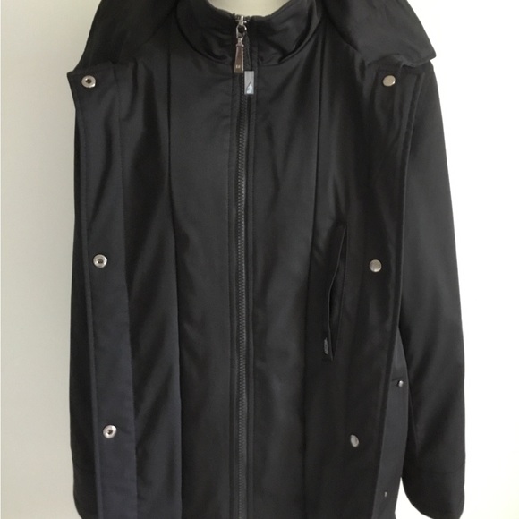 London Fog Evelyn 3/4 Length Black Winter Jacket, Size L - Picture 3 of 13